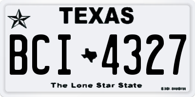 TX license plate BCI4327