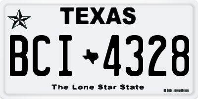 TX license plate BCI4328
