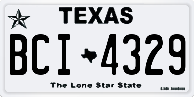 TX license plate BCI4329