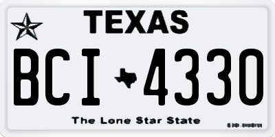 TX license plate BCI4330