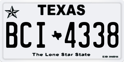 TX license plate BCI4338