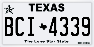 TX license plate BCI4339