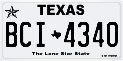 TX license plate BCI4340