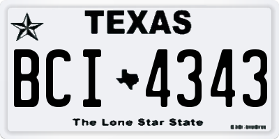 TX license plate BCI4343