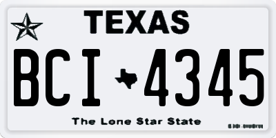 TX license plate BCI4345