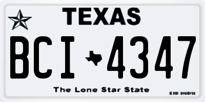 TX license plate BCI4347