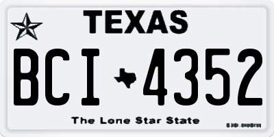 TX license plate BCI4352