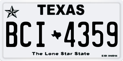 TX license plate BCI4359