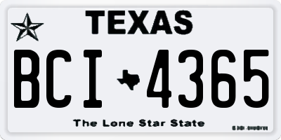 TX license plate BCI4365