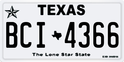 TX license plate BCI4366