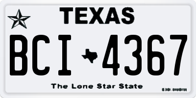 TX license plate BCI4367