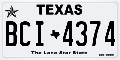 TX license plate BCI4374