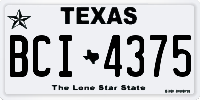 TX license plate BCI4375