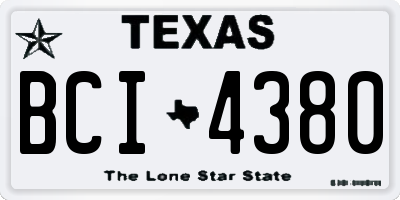 TX license plate BCI4380