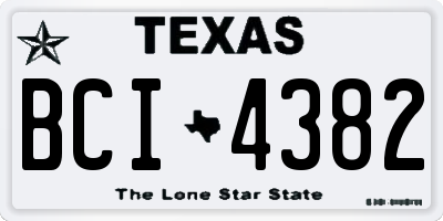 TX license plate BCI4382