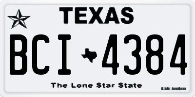 TX license plate BCI4384