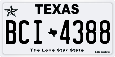 TX license plate BCI4388