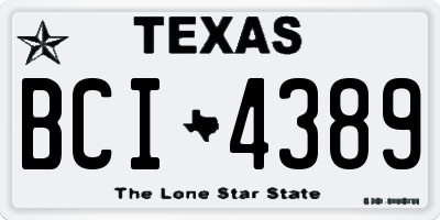 TX license plate BCI4389
