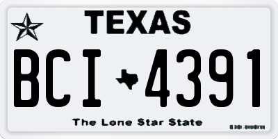 TX license plate BCI4391