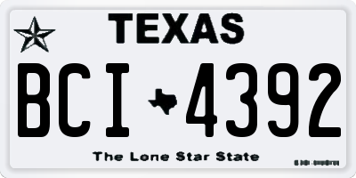 TX license plate BCI4392