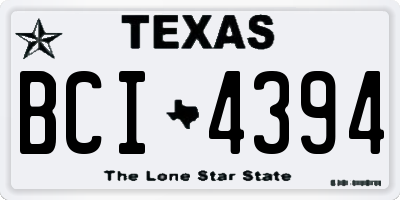 TX license plate BCI4394