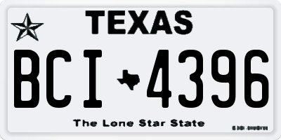 TX license plate BCI4396
