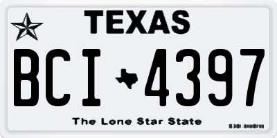 TX license plate BCI4397