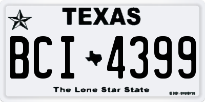 TX license plate BCI4399