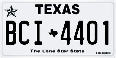 TX license plate BCI4401