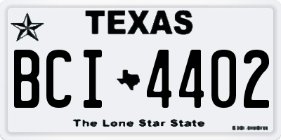 TX license plate BCI4402