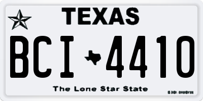 TX license plate BCI4410