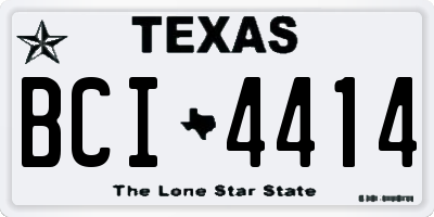 TX license plate BCI4414