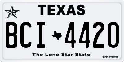 TX license plate BCI4420