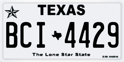 TX license plate BCI4429