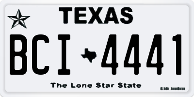 TX license plate BCI4441