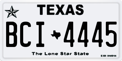TX license plate BCI4445