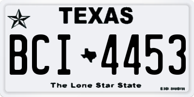 TX license plate BCI4453