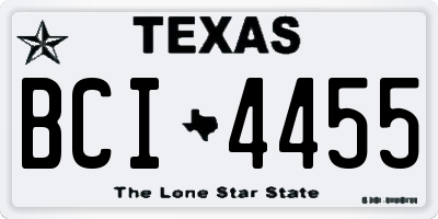 TX license plate BCI4455