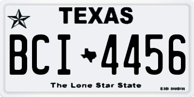TX license plate BCI4456