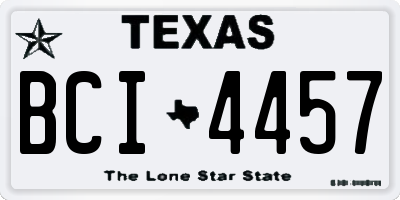 TX license plate BCI4457