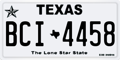 TX license plate BCI4458