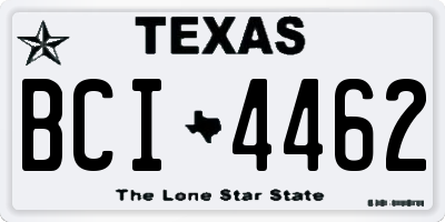 TX license plate BCI4462