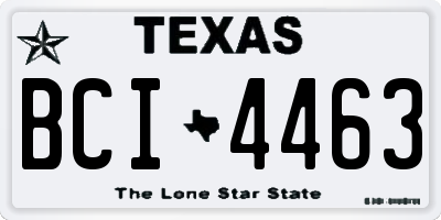 TX license plate BCI4463