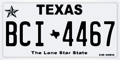 TX license plate BCI4467