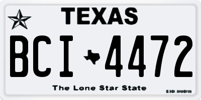 TX license plate BCI4472