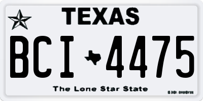 TX license plate BCI4475