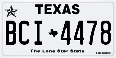 TX license plate BCI4478