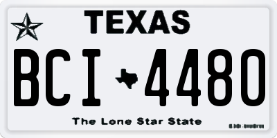 TX license plate BCI4480