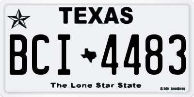 TX license plate BCI4483