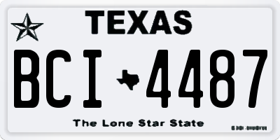 TX license plate BCI4487